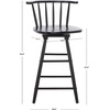 Safavieh Home Collection Ray Farmhouse Black Spindle Solid Wood 25-inch Swivel Counter Stool(Black)