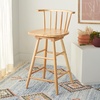 Safavieh Home Collection Ray Farmhouse Black Spindle Solid Wood 25-inch Swivel Counter Stool(Natural)