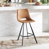 Safavieh Home Collection Raylee Cognac Brown Faux Leather/Black 26-inch Counter Stool