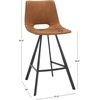 Safavieh Home Collection Raylee Cognac Brown Faux Leather/Black 26-inch Counter Stool