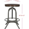 Safavieh Home Collection Wildomar Tan Swivel Stool(Burnt / Oak)