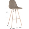 Safavieh Mathison Bar Stool, Taupe/Copper(Taupe / Copper)