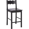 SAFAVIEH Home Collection – Nolly Black Solid Wood Counter Chair, Scallop-Back Farmhouse Kitchen Seating (BST9212B)