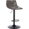SAFAVIEH Home Collection Aelin Grey/Black Faux Leather Adjustable Bar Stool(Grey/Black)