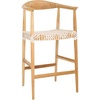 SAFAVIEH Home Collection Bandelier Natural Teak and White Leather Counter Stool