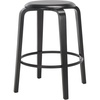 SAFAVIEH Home Collection Luella Black 26-inch Seat Height Backless Counter Stool Set of 2(Black/Black)