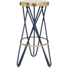 Safavieh Lorna Bar Stool, Beige/Gold(Navy / Gold)