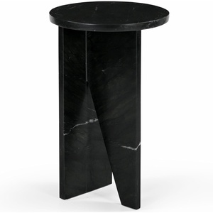 SAFAVIEH Couture Collection Devlin Black Marble Drink Table (Fully Assembled)(Black)