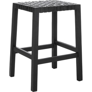 SAFAVIEH Home Capri Brown Wood and Leather 27-inch Counter Stool(Black / Black)