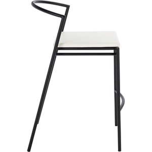 SAFAVIEH Home Collection Knightley White Faux Leather/Black 26-inch Counter Stool (Set of 2)(White / Black)
