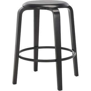 SAFAVIEH Home Collection Luella Black 26-inch Seat Height Backless Counter Stool Set of 2(Black/Black)