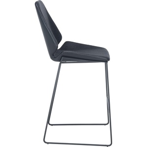 SAFAVIEH Home Collection Masami Grey Faux Leather/Gold 26-inch Counter Stool(Black / Black)