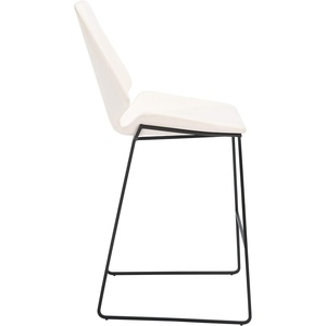 SAFAVIEH Home Collection Masami Grey Faux Leather/Gold 26-inch Counter Stool(White / Black)