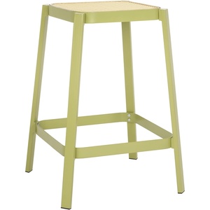 SAFAVIEH Home Collection Palmyra Green/Natural 24-inch Seat Height Counter Stool for Kitchen Island Breakfast Nook