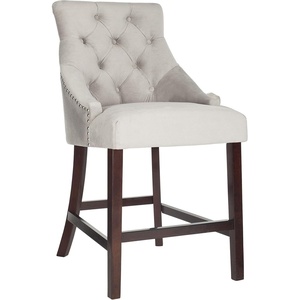 Safavieh Eleni Counter Stool, Beige/Espresso(Grey / Espresso)