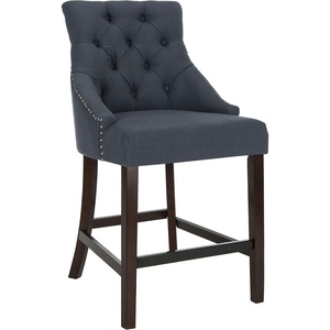 Safavieh Eleni Counter Stool, Beige/Espresso(Navy / Espresso)
