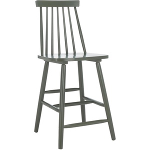 Safavieh Home Collection Beaufort Spindle Back Black Counter 24-inch Stool (Set of 2)(Dusty Green)