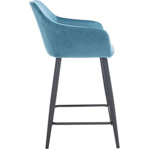 Safavieh Home Collection Cataleya Denim Blue Velvet/Black 24-inch Counter Stool(Denim Blue/Black)