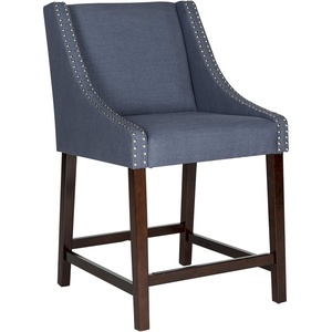 Safavieh Home Collection Dylan Navy and Espresso Counter Stool(Navy)