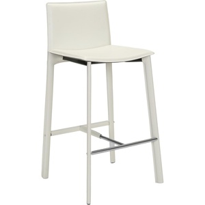 Safavieh Home Collection Janet Mid-Century White Leather 30-inch Bar Stool (Set of 2)(White)