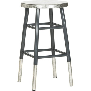 Safavieh Home Collection Kenzie Grey and Silver 24-inch Counter Stool(Grey / Silver)