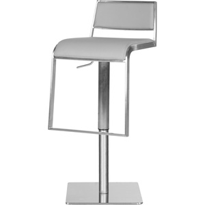 Safavieh Home Collection Natania Grey Leather Adjustable Gas Lift 28.7-38.6-inch Bar Stool(Grey)