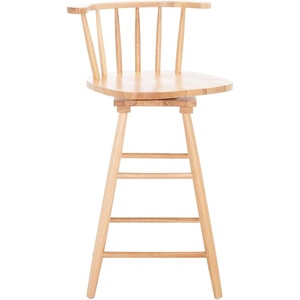 Safavieh Home Collection Ray Farmhouse Black Spindle Solid Wood 25-inch Swivel Counter Stool(Natural)