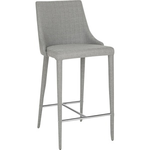 Safavieh Home Collection Summerset Mid-Century Modern White Counter Stool(Grey Linen)