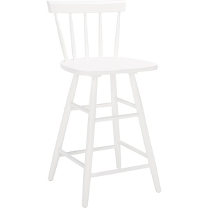 Safavieh Home Collection Tally Farmhouse Black Spindle Solid Wood 25-inch Counter Stool(White)