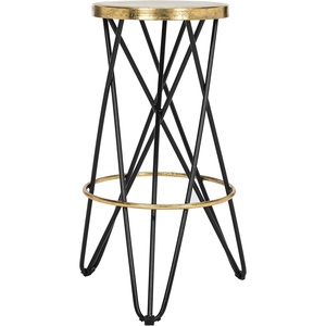 Safavieh Lorna Bar Stool, Beige/Gold(Black / Gold)