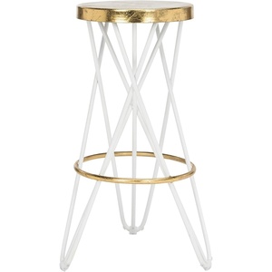 Safavieh Lorna Bar Stool, Beige/Gold(White / Gold)