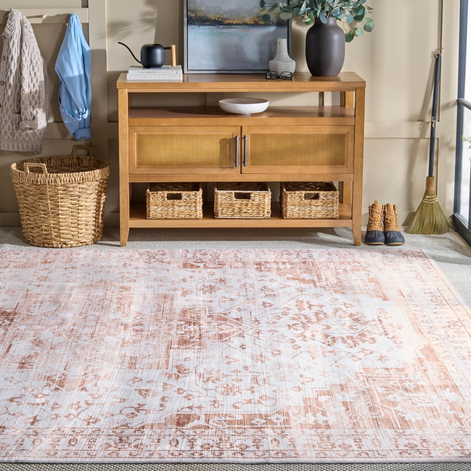 image:imageMartha Stewart x SAFAVIEH Machine Washable Area Rug Collection 5 x 7 Beige amp Gold Slip Resistant amp Easy Cleaning Ideal for Ideal for Living Room Bedroom Dining Space MSRW127BBeigeGold