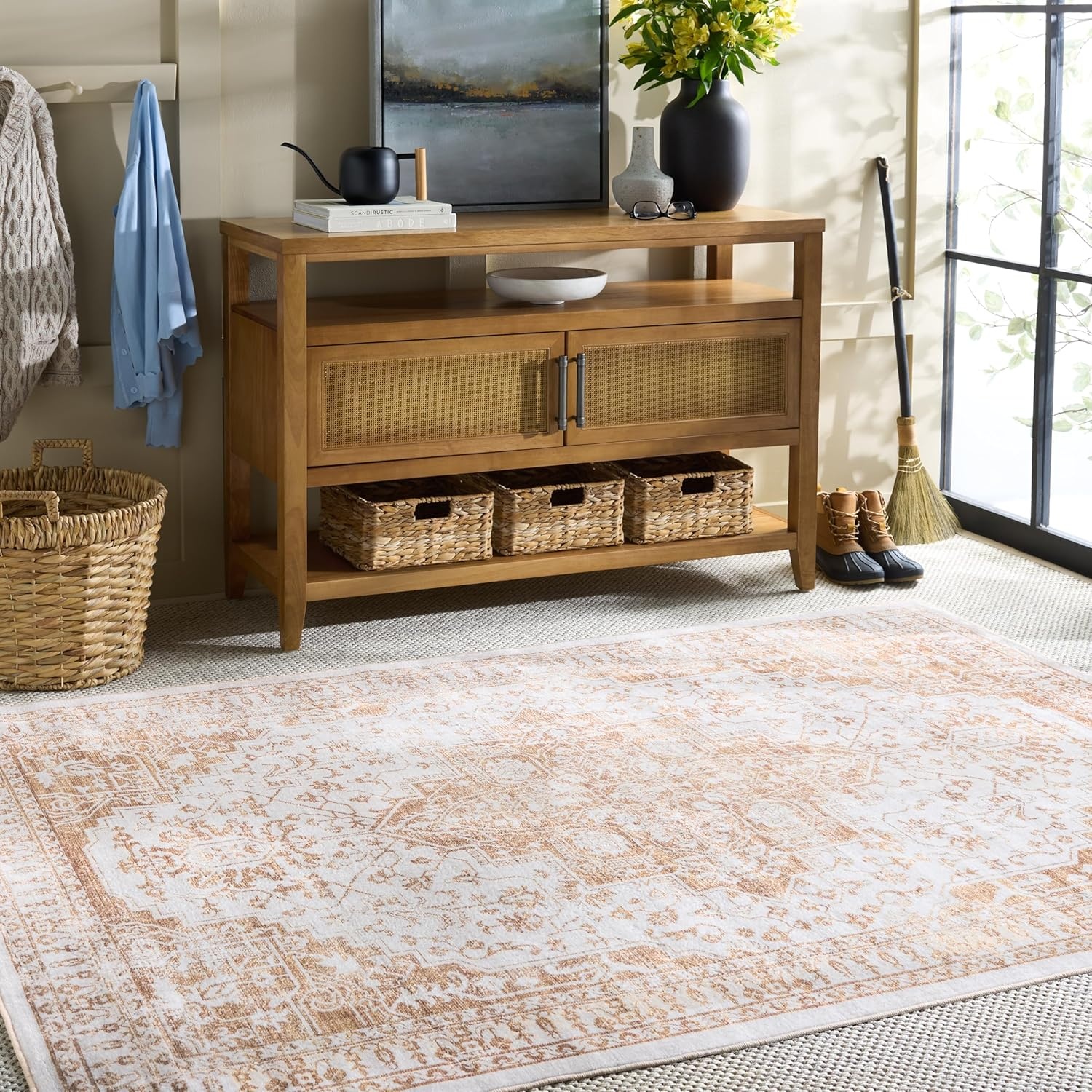 image:imageMartha Stewart x SAFAVIEH Machine Washable Area Rug Collection 5 x 7 Beige amp Gold Slip Resistant amp Easy Cleaning Ideal for Ideal for Living Room Bedroom Dining Space MSRW127BBeigeGold