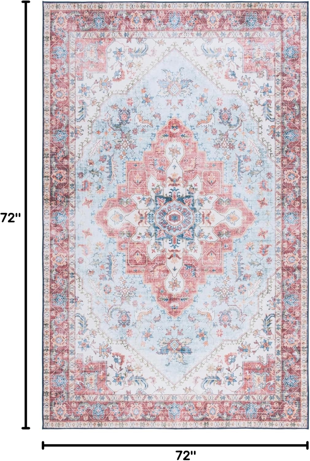 image:imageMartha Stewart x SAFAVIEH Machine Washable Area Rug Collection 5 x 7 Red amp Blue Slip Resistant amp Easy Cleaning Ideal for Ideal for Living Room Bedroom Dining Space MSRW148MRedBlue