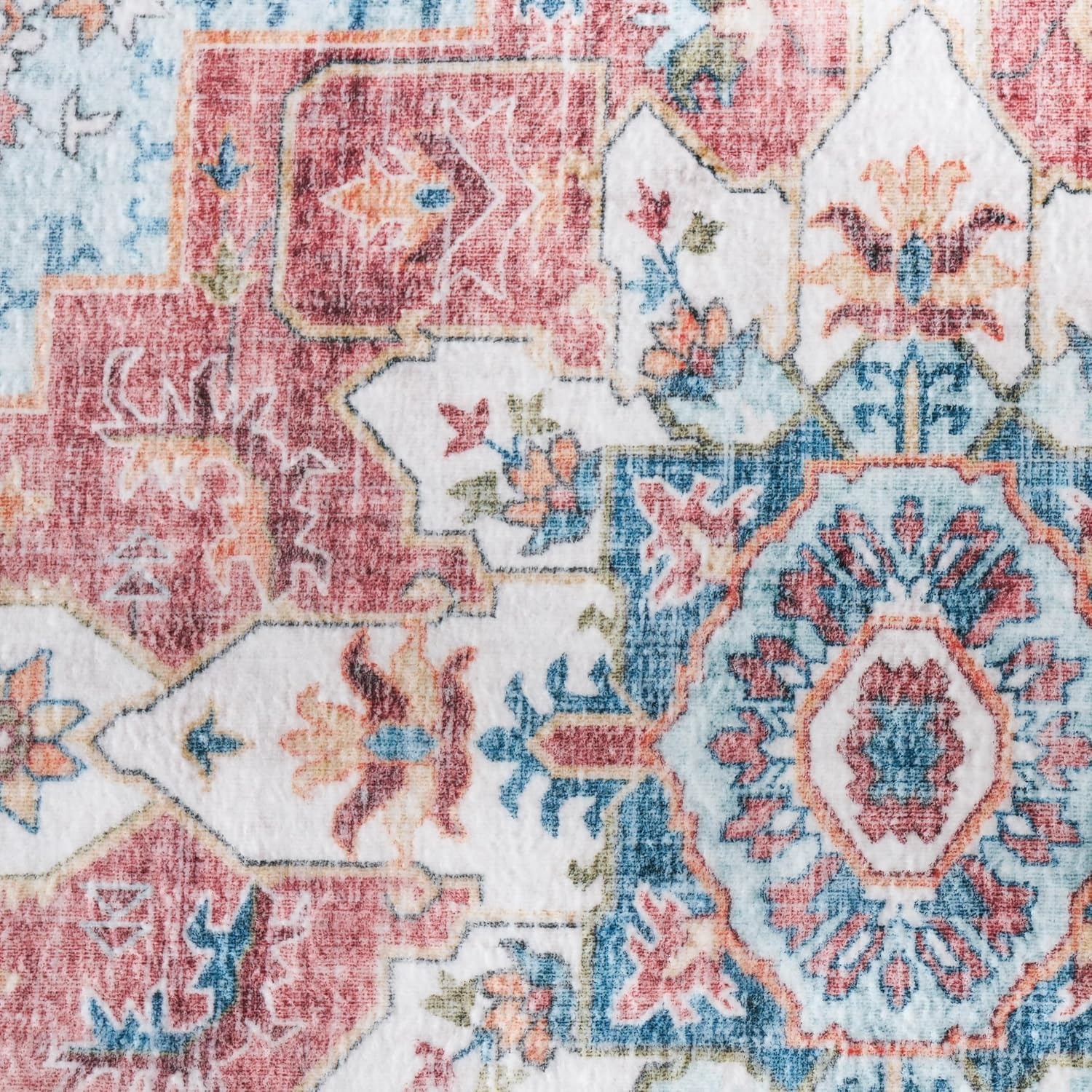 image:imageMartha Stewart x SAFAVIEH Machine Washable Area Rug Collection 5 x 7 Red amp Blue Slip Resistant amp Easy Cleaning Ideal for Ideal for Living Room Bedroom Dining Space MSRW148MRedBlue