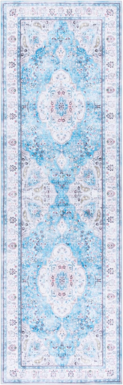 image:imageMartha Stewart x SAFAVIEH Machine Washable Area Rug Collection 5 x 7 Turquoise amp Beige Slip Resistant amp Easy Cleaning Ideal for Ideal for Living Room Bedroom Dining Space MSRW136KTurquoiseBeige