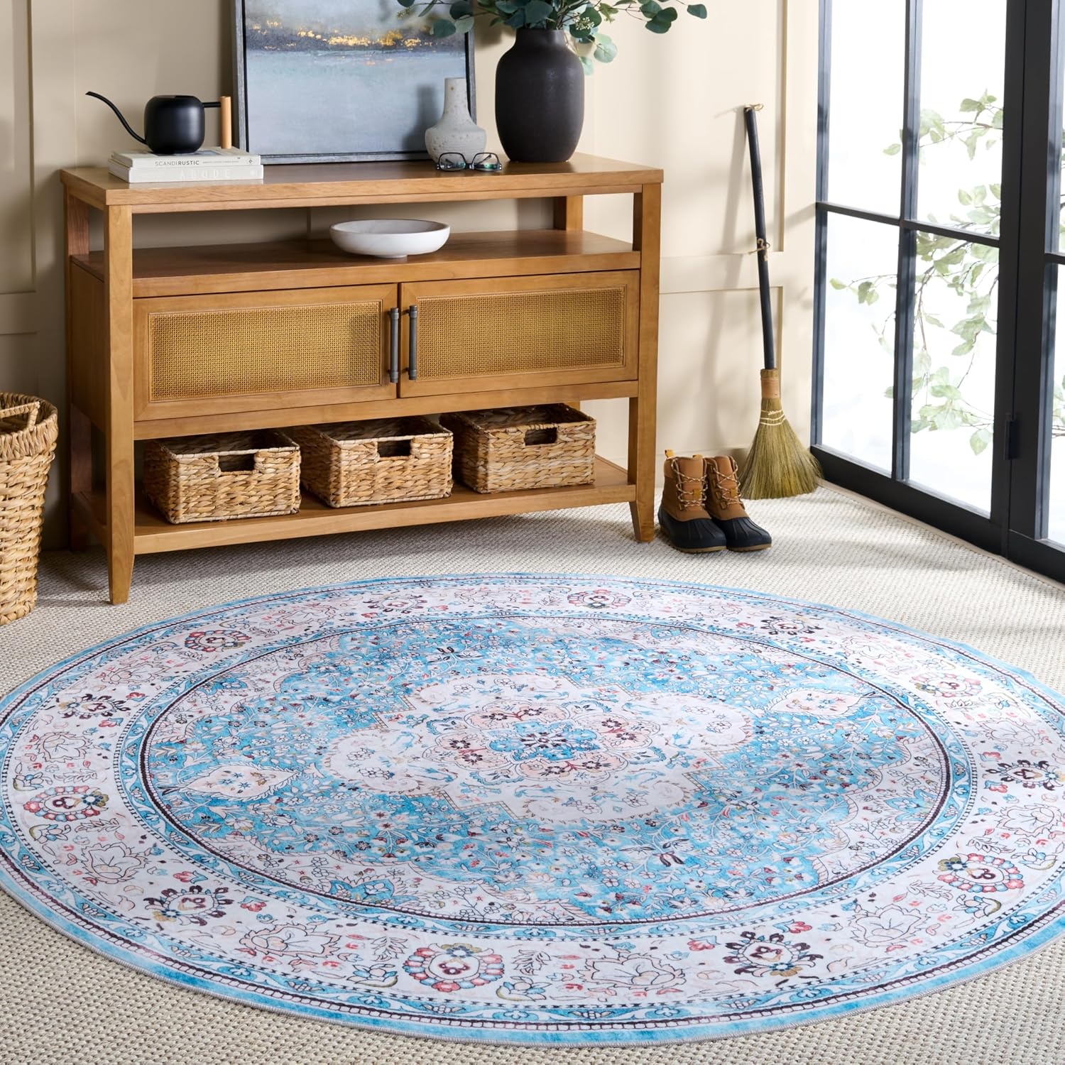 image:imageMartha Stewart x SAFAVIEH Machine Washable Area Rug Collection 5 x 7 Turquoise amp Beige Slip Resistant amp Easy Cleaning Ideal for Ideal for Living Room Bedroom Dining Space MSRW136KTurquoiseBeige