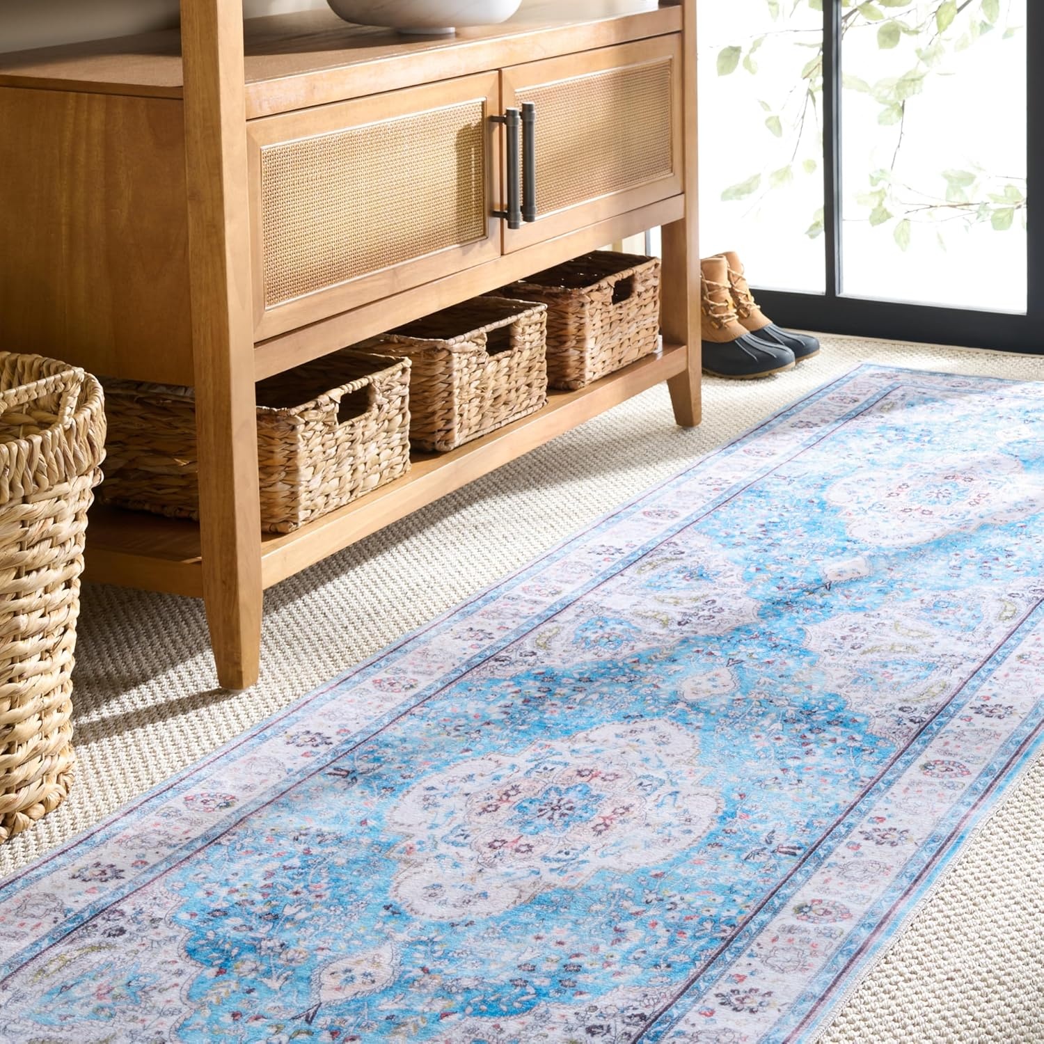 image:imageMartha Stewart x SAFAVIEH Machine Washable Area Rug Collection 5 x 7 Turquoise amp Beige Slip Resistant amp Easy Cleaning Ideal for Ideal for Living Room Bedroom Dining Space MSRW136KTurquoiseBeige