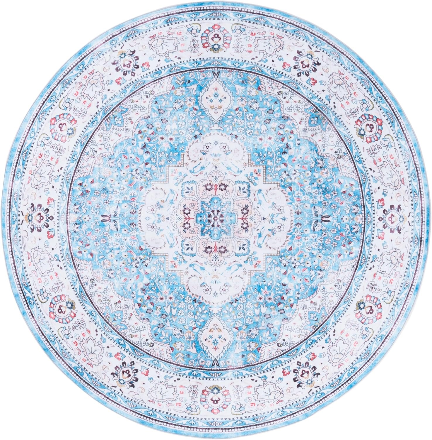 image:imageMartha Stewart x SAFAVIEH Machine Washable Area Rug Collection 5 x 7 Turquoise amp Beige Slip Resistant amp Easy Cleaning Ideal for Ideal for Living Room Bedroom Dining Space MSRW136KTurquoiseBeige