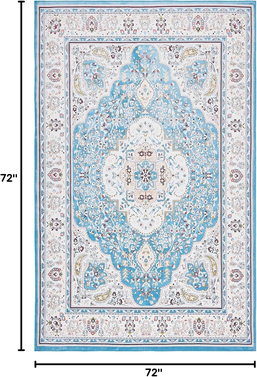 image:imageMartha Stewart x SAFAVIEH Machine Washable Area Rug Collection 5 x 7 Turquoise amp Beige Slip Resistant amp Easy Cleaning Ideal for Ideal for Living Room Bedroom Dining Space MSRW136KTurquoiseBeige
