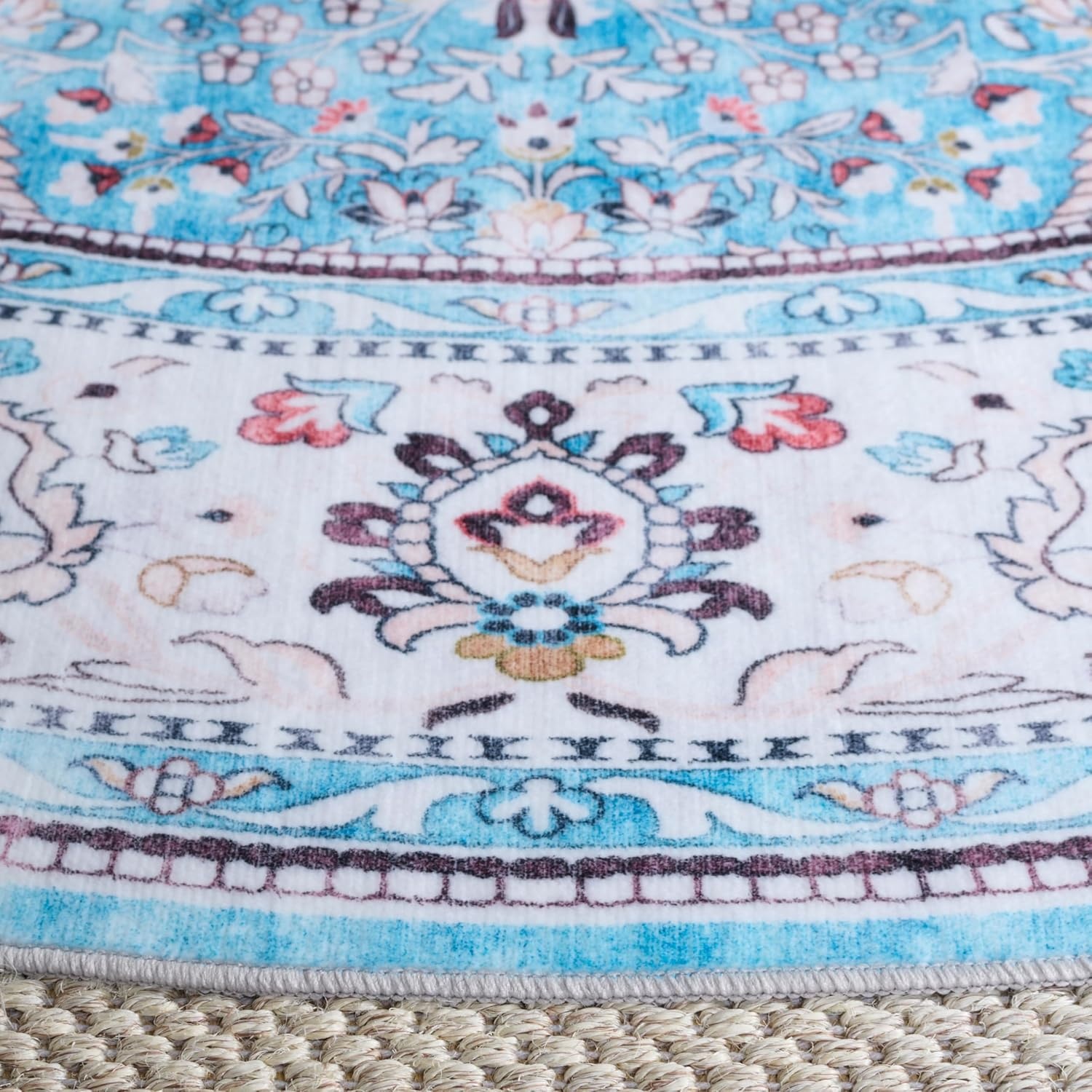 image:imageMartha Stewart x SAFAVIEH Machine Washable Area Rug Collection 5 x 7 Turquoise amp Beige Slip Resistant amp Easy Cleaning Ideal for Ideal for Living Room Bedroom Dining Space MSRW136KTurquoiseBeige