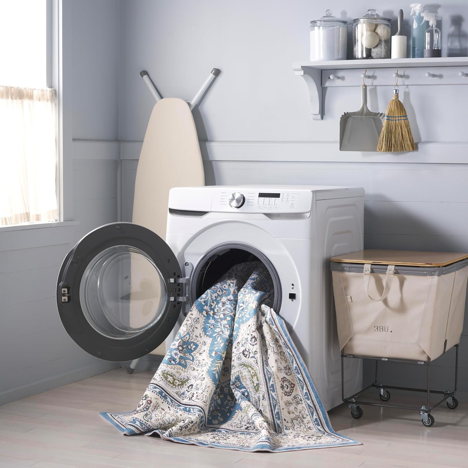 image:imageMartha Stewart x SAFAVIEH Machine Washable Area Rug Collection 5 x 7 Turquoise amp Beige Slip Resistant amp Easy Cleaning Ideal for Ideal for Living Room Bedroom Dining Space MSRW136KTurquoiseBeige