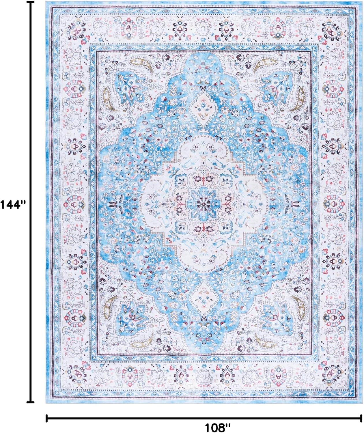 image:imageMartha Stewart x SAFAVIEH Machine Washable Area Rug Collection 5 x 7 Turquoise amp Beige Slip Resistant amp Easy Cleaning Ideal for Ideal for Living Room Bedroom Dining Space MSRW136KTurquoiseBeige