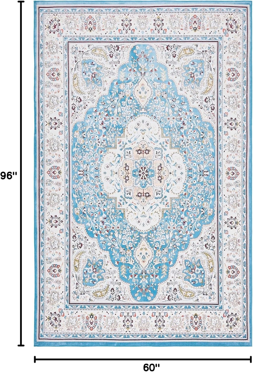 image:imageMartha Stewart x SAFAVIEH Machine Washable Area Rug Collection 5 x 7 Turquoise amp Beige Slip Resistant amp Easy Cleaning Ideal for Ideal for Living Room Bedroom Dining Space MSRW136KTurquoiseBeige