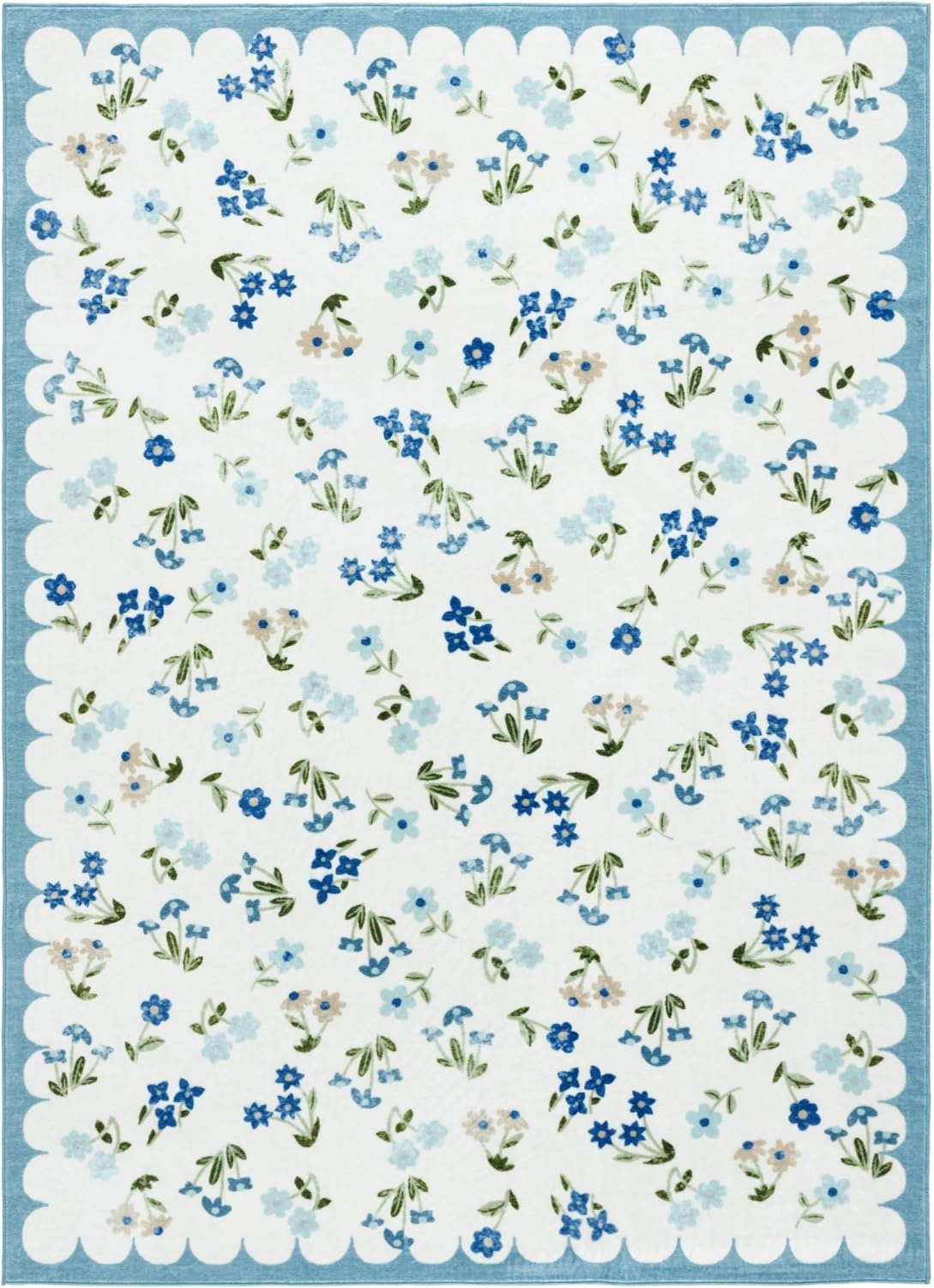 image:imageMartha Stewart x SAFAVIEH Machine Washable Area Rug Collection 5 x 8 Ivory amp Light Blue Slip Resistant amp Easy Cleaning Ideal for Ideal for Living Room Bedroom Dining Space MSRW198AIvoryLight Blue
