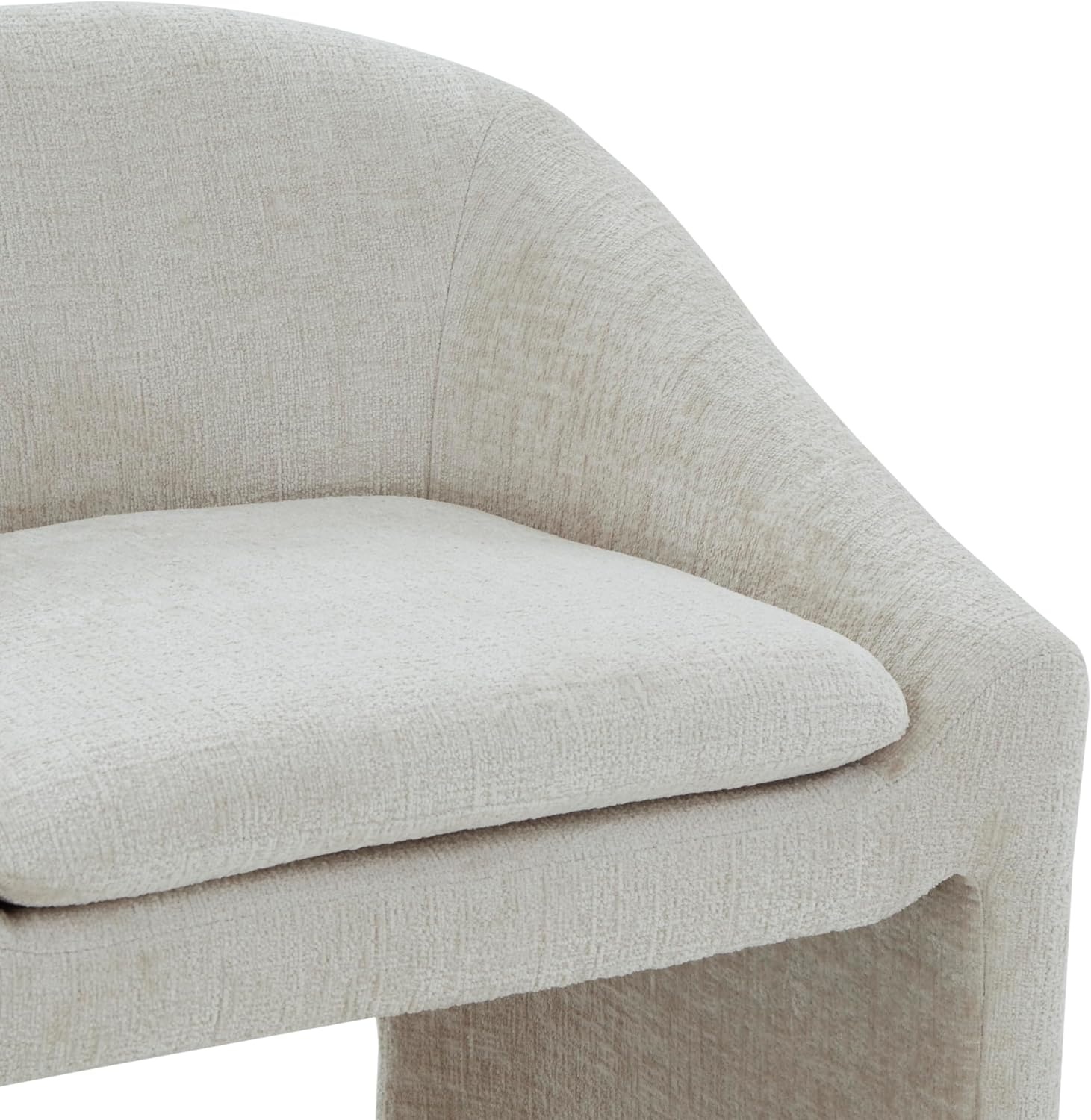 image:imageSAFAVIEH Couture Collection Kagan Taupe Chenille 31 Inch Bar Stool Upholstered BarHeight Seating with Curved Back Fully Assembled SFV4858DCreme