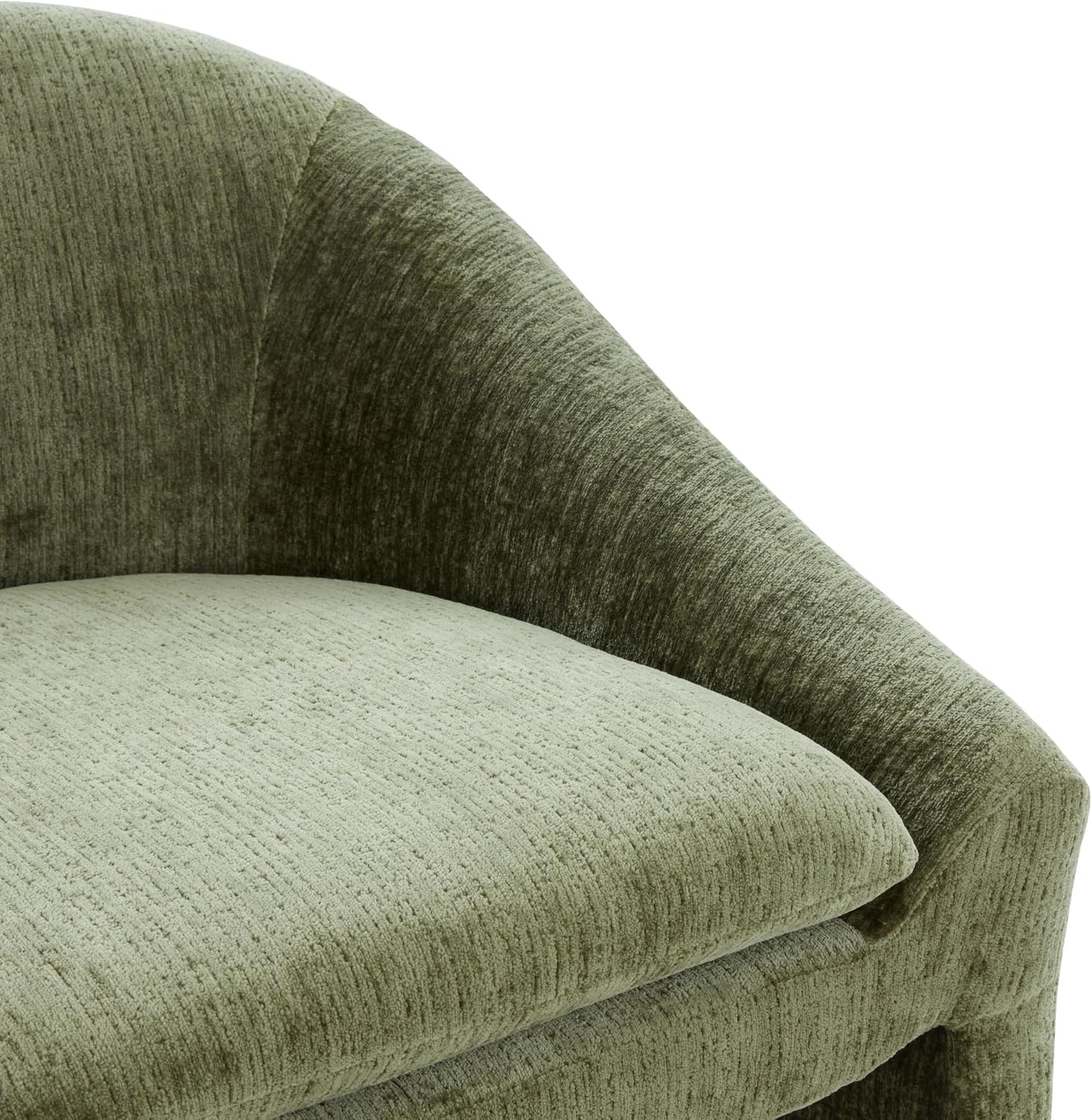 image:imageSAFAVIEH Couture Collection Kagan Taupe Chenille 31 Inch Bar Stool Upholstered BarHeight Seating with Curved Back Fully Assembled SFV4858DOlive Green