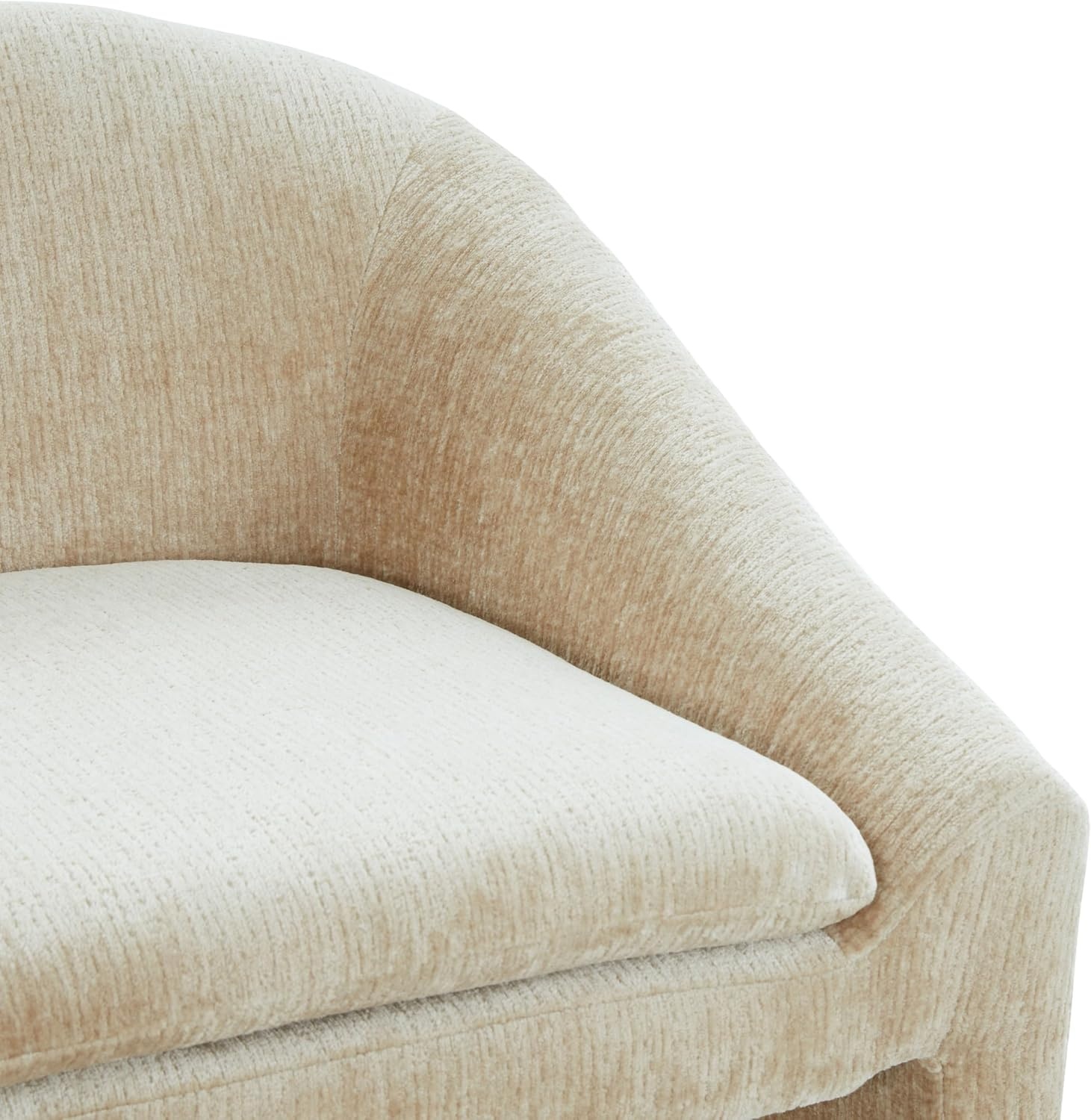 image:imageSAFAVIEH Couture Collection Kagan Taupe Chenille 31 Inch Bar Stool Upholstered BarHeight Seating with Curved Back Fully Assembled SFV4858DTaupe