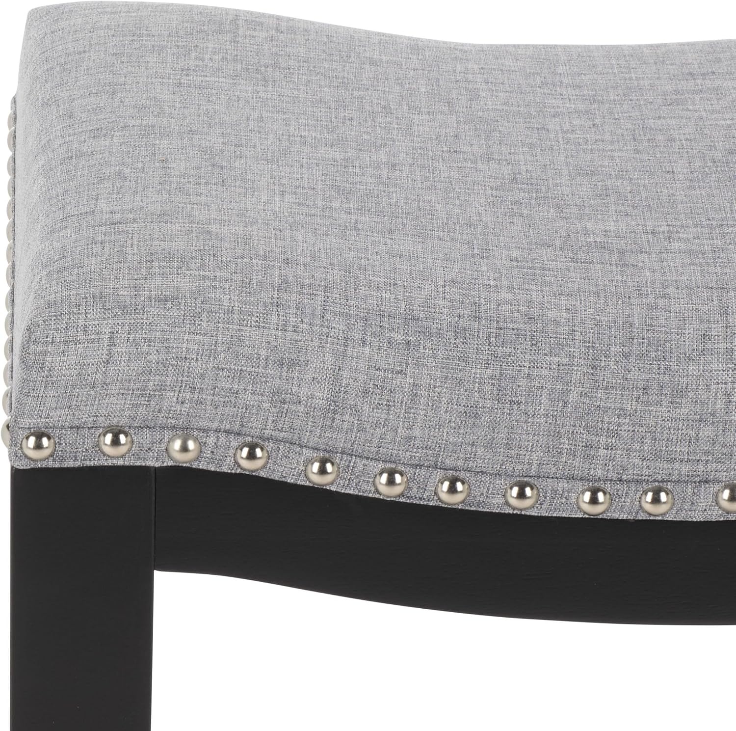 image:imageSAFAVIEH Furniture Amabi 30Inch Bar Stool Cream Linen amp Natural Brown Legs Solid Wood Ideal for Kitchen Dining Room BST5602AGreyBlack