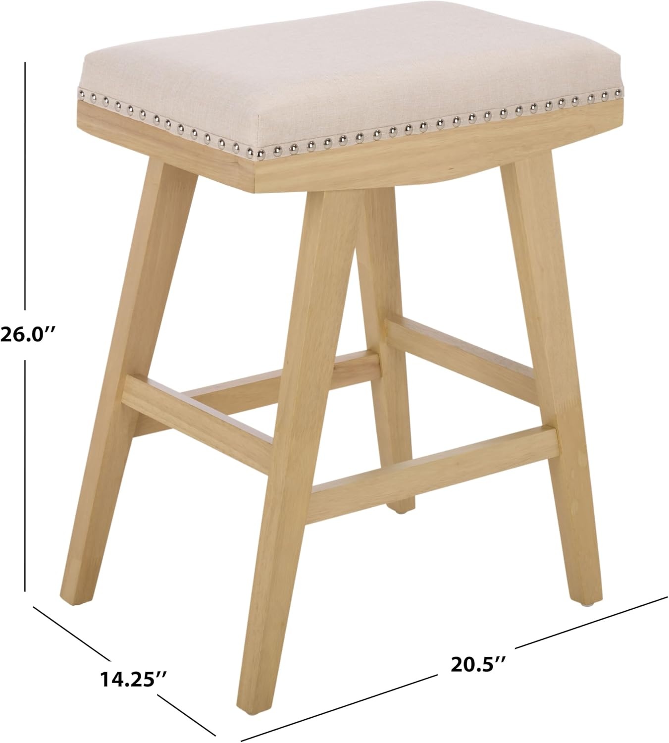 image:imageSAFAVIEH Furniture Minato 26Inch Counter Stool Grey Linen amp Black Legs Solid Wood Ideal for Kitchen Dining Room BST5601BCreamNatural